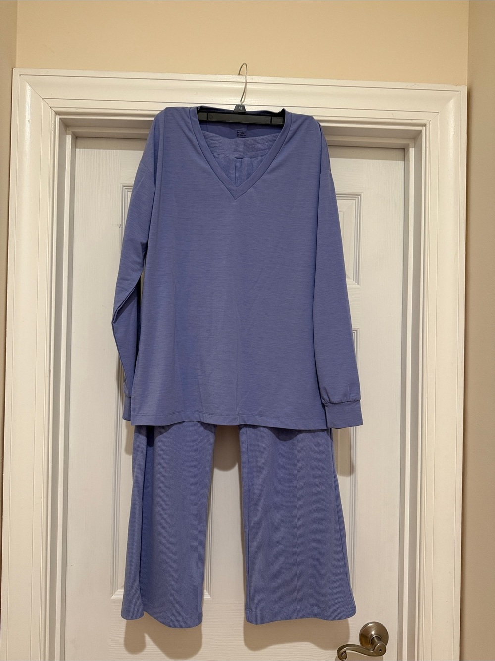 Women's V-Neck Two-Piece Lounge Set in Periwinkle